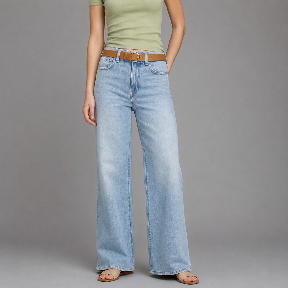 J.Crew Jeans Womens Size 29 Tall Denim Trouser Wide Leg Blue Eagle Wash 29T